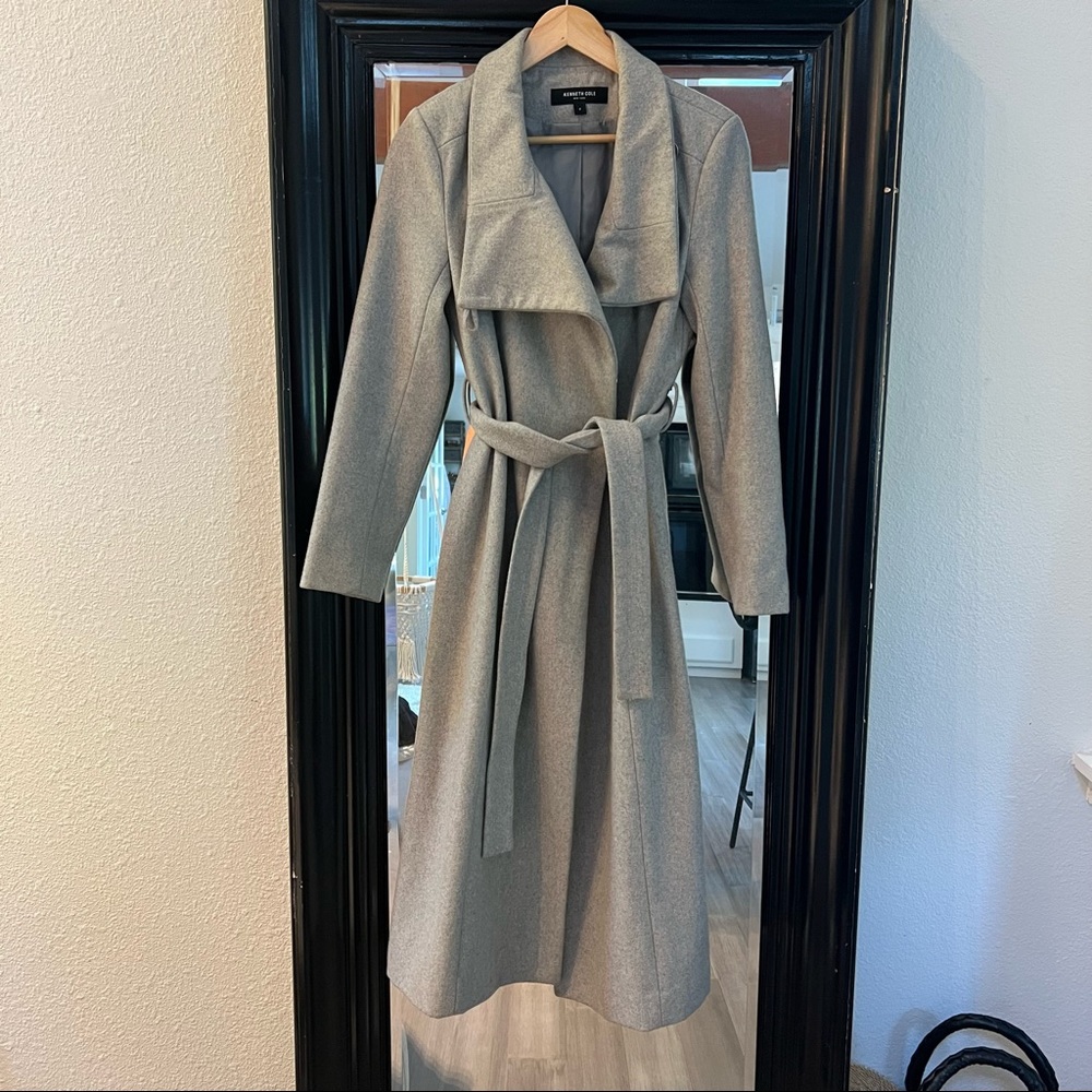 Kenneth Cole Light Grey Wool Coat